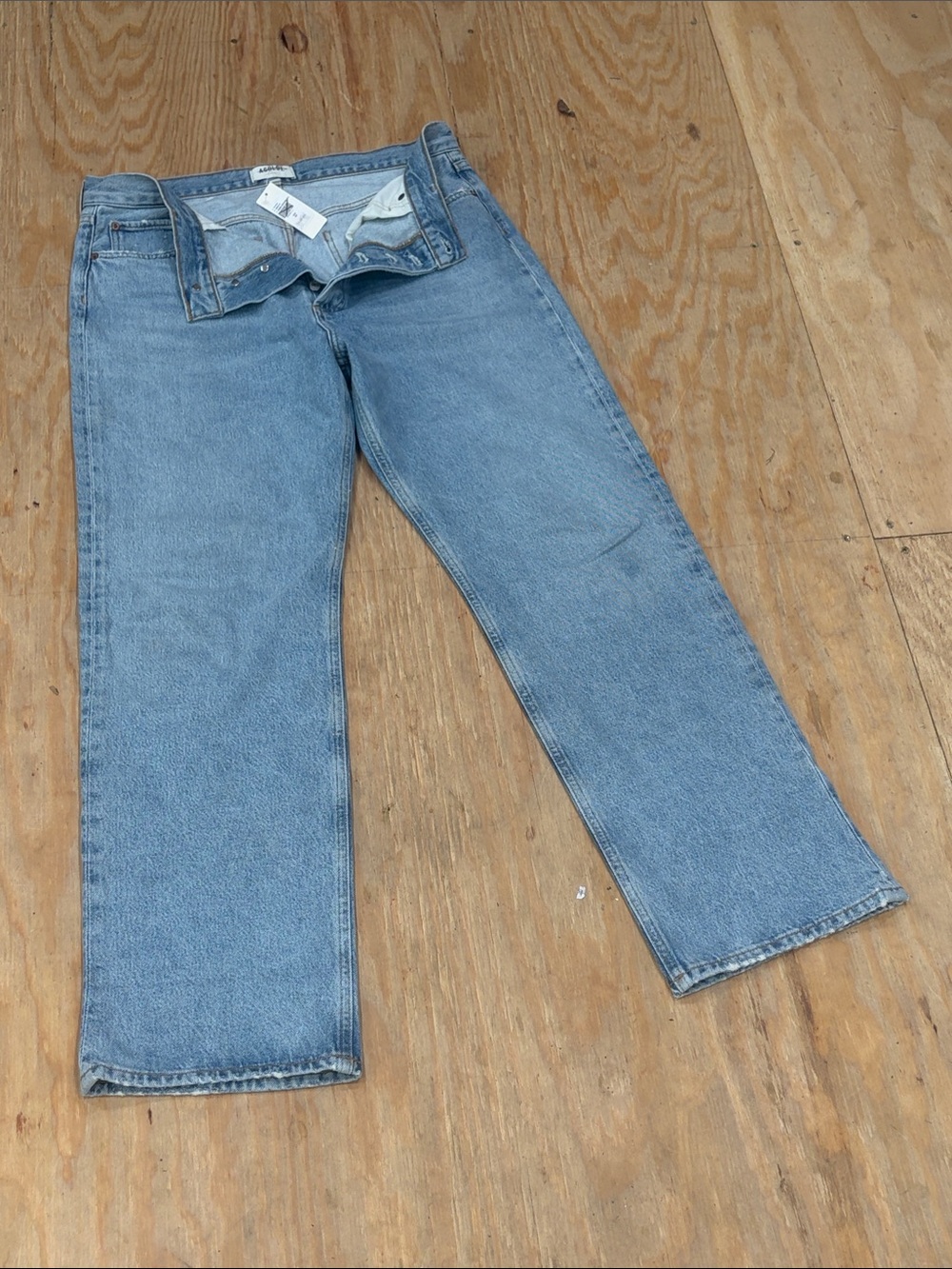 AGOLDE Fran Jeans Size 30 Light Wash Straight Leg 100% Cotton (NWT)